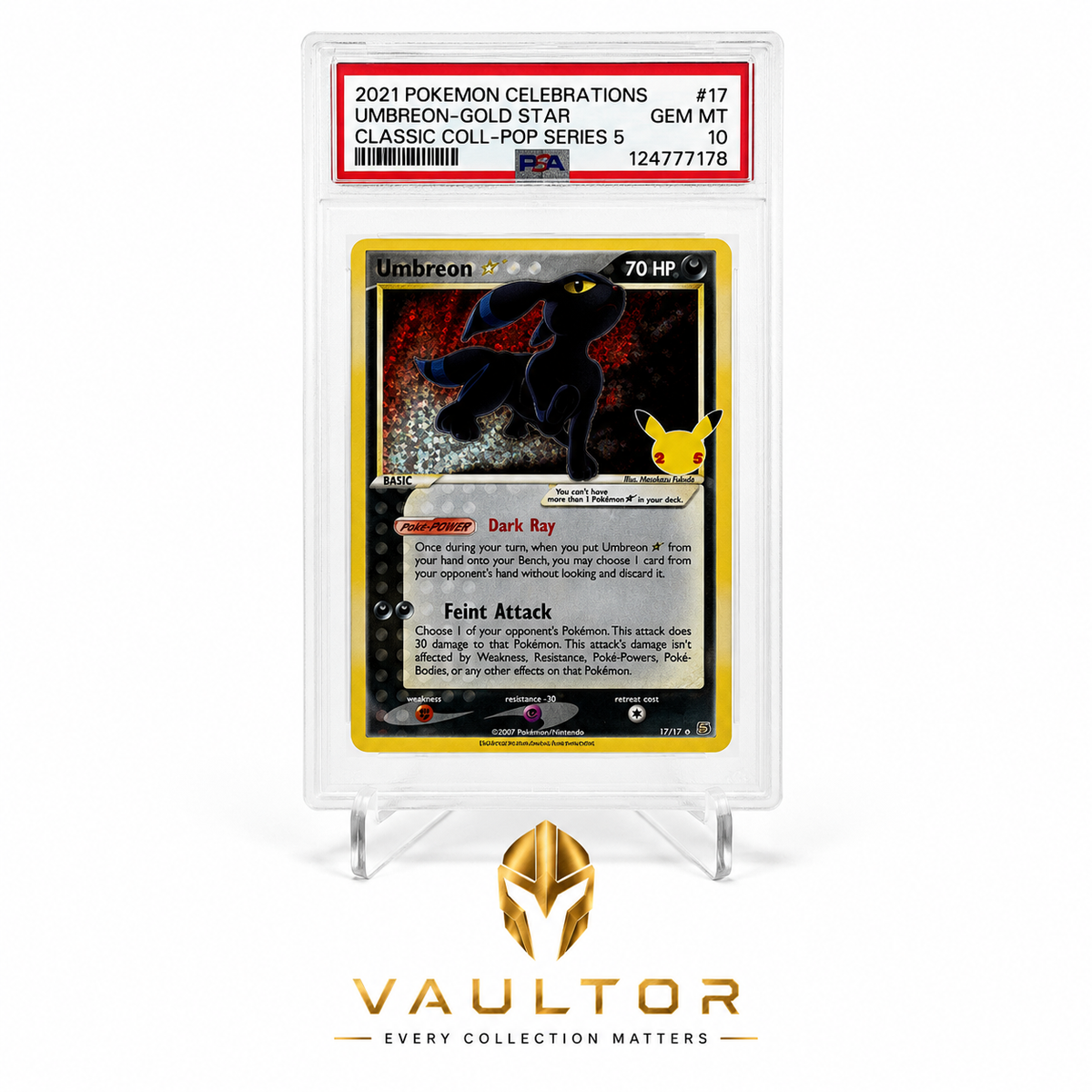2021 Pokémon Celebrations Umbreon Gold Star – PSA 10