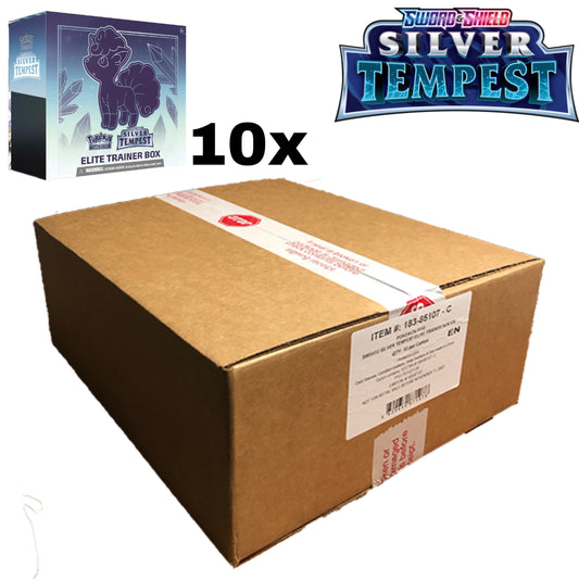 Pokemon Sword & Shield Silver Tempest Elite Trainer Box Sealed Case (10 ETB)