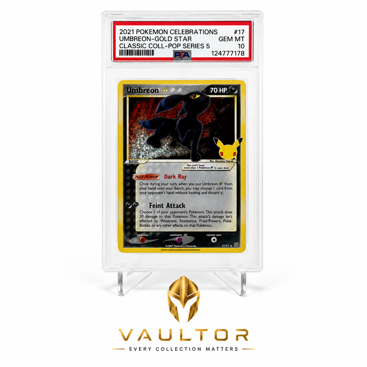 2021 Pokémon Celebrations Umbreon Gold Star – PSA 10